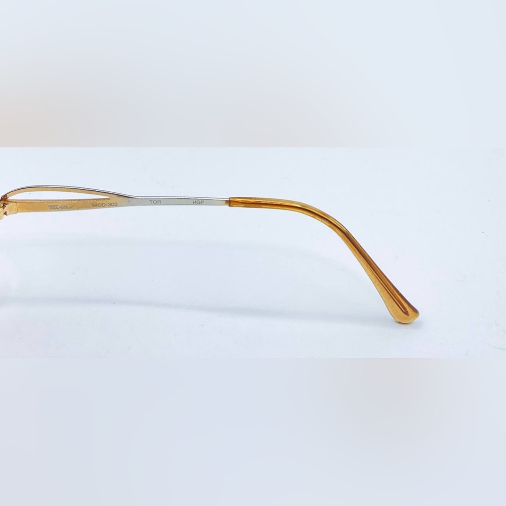 Vintage Tura 303 Gold Oval Sunglasses Frames Only - Picture 7 of 8